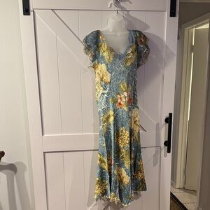 Komarov XL Dress in Blue and Cream